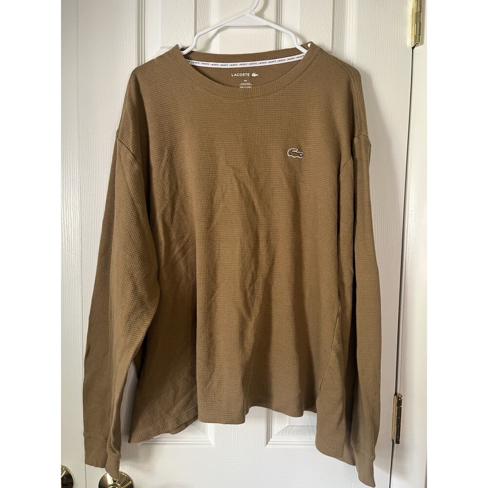Lacoste Men’s Brown Sleepwear Long Sleeve Shirt XXL